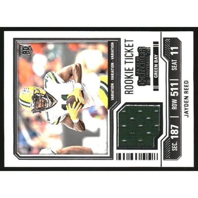 2023 Panini Contenders Rookie Ticket Swatches Variations #18 Jayden Reed