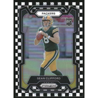 2023 Panini Prizm Prizms Black and White Checker #338 Sean Clifford