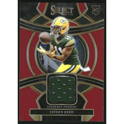 2023 Select Rookie Swatches Prizm Red #21 Jayden Reed