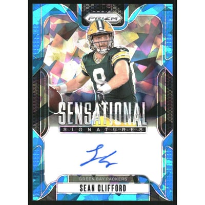 2024 Panini Prizm Sensational Signatures Prizm Blue Ice #26 Sean Clifford