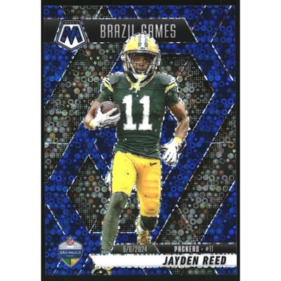 2025 Panini Mosaic Mosaic No Huddle Blue #264 Jayden Reed IG