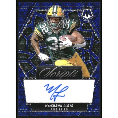 2025 Panini Mosaic Scripts No Huddle Blue #13 MarShawn Lloyd