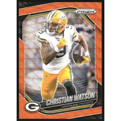 2025 Panini Prizm Prizms Orange Wave #153 Christian Watson