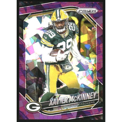2025 Panini Prizm Prizms Purple Ice #66 Xavier McKinney