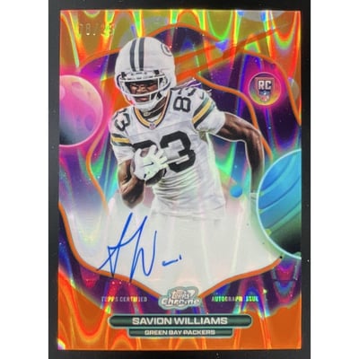 2025 Topps Cosmic First Flight Orange Galactic Savion Williams RC Auto /25