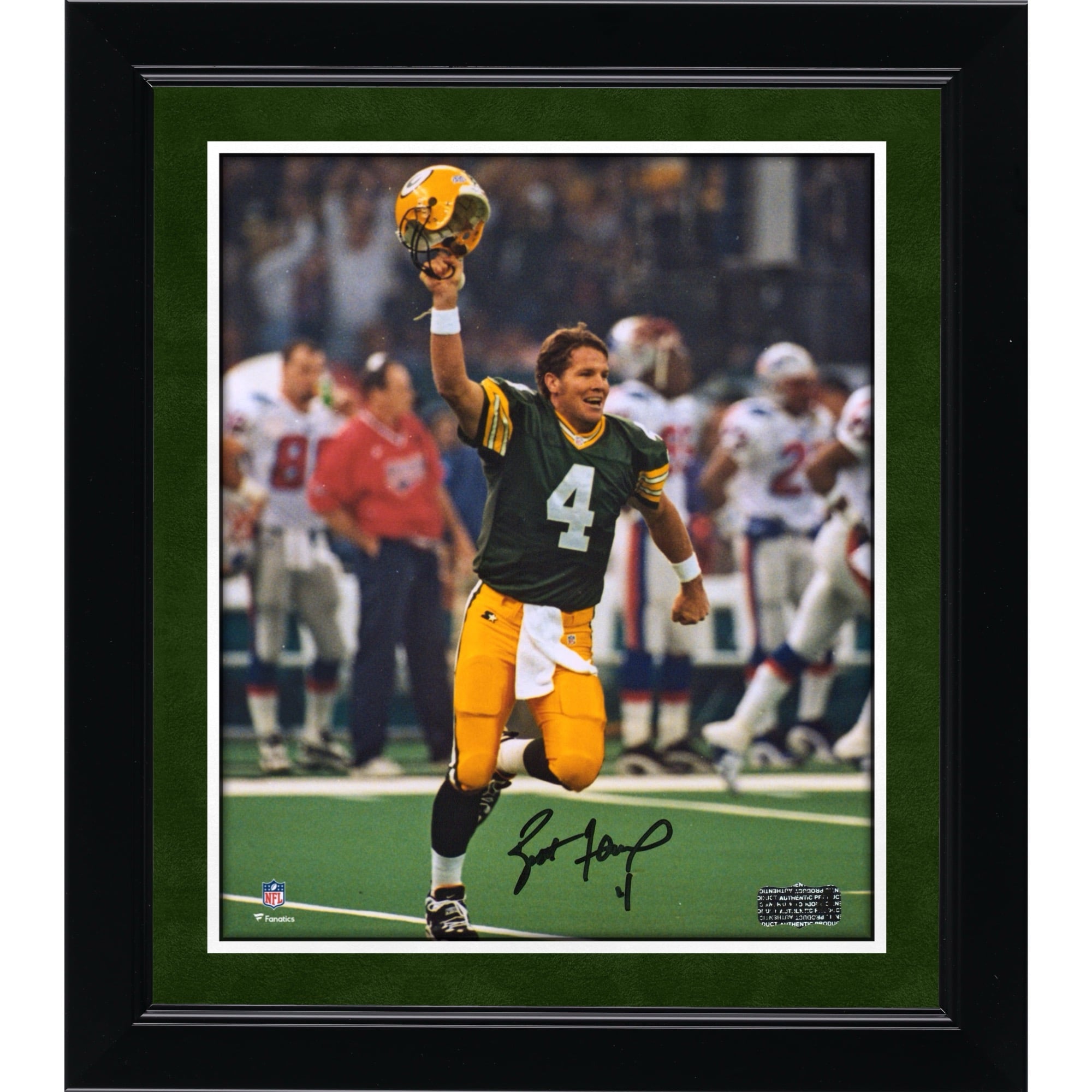 Photo dédicacée de Brett Favre (Green Bay Packers) - 20 x 25 cm (8 x 10 pouces) - Célébration du Super Bowl XXXI