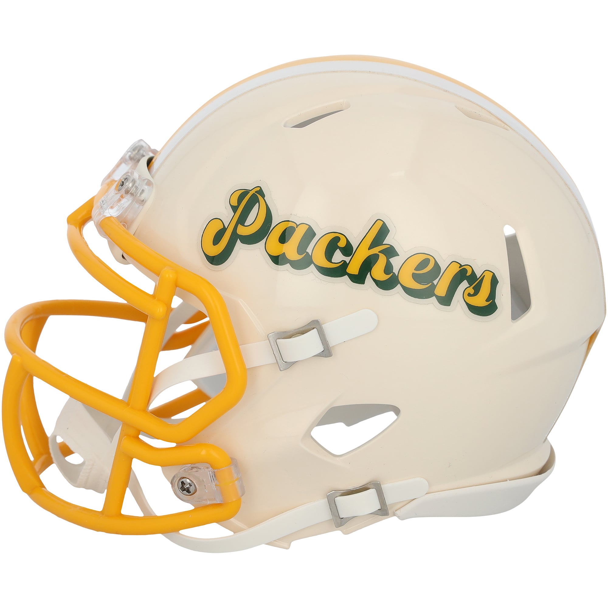 Mini-casque Riddell Retro Speed ​​autographié par Brett Favre (Green Bay Packers)