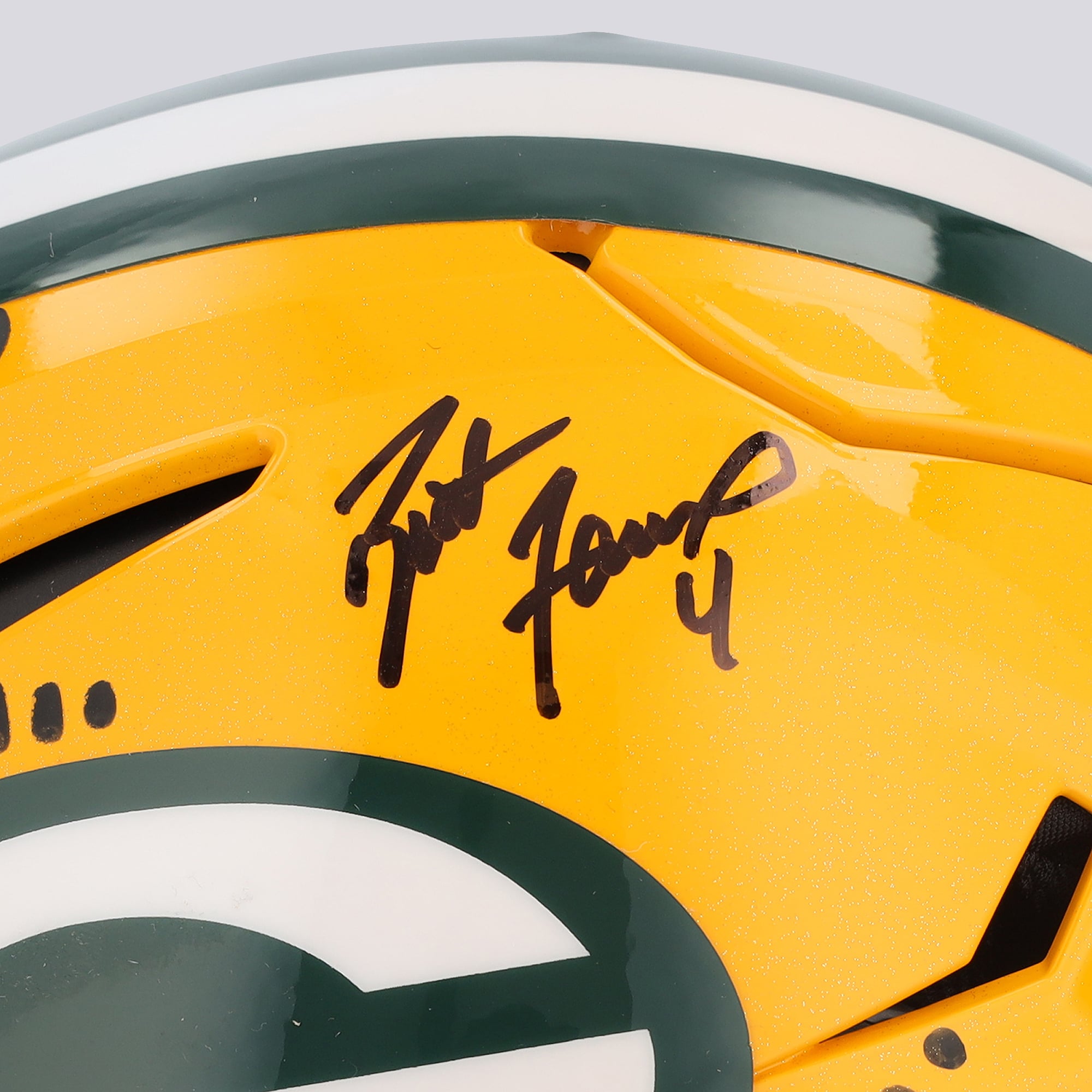 Casque Riddell Speed ​​Flex Authentic autographié par Brett Favre (Green Bay Packers) - Illustration d'Alex Alpert - Édition limitée n° 1/1 - UW25