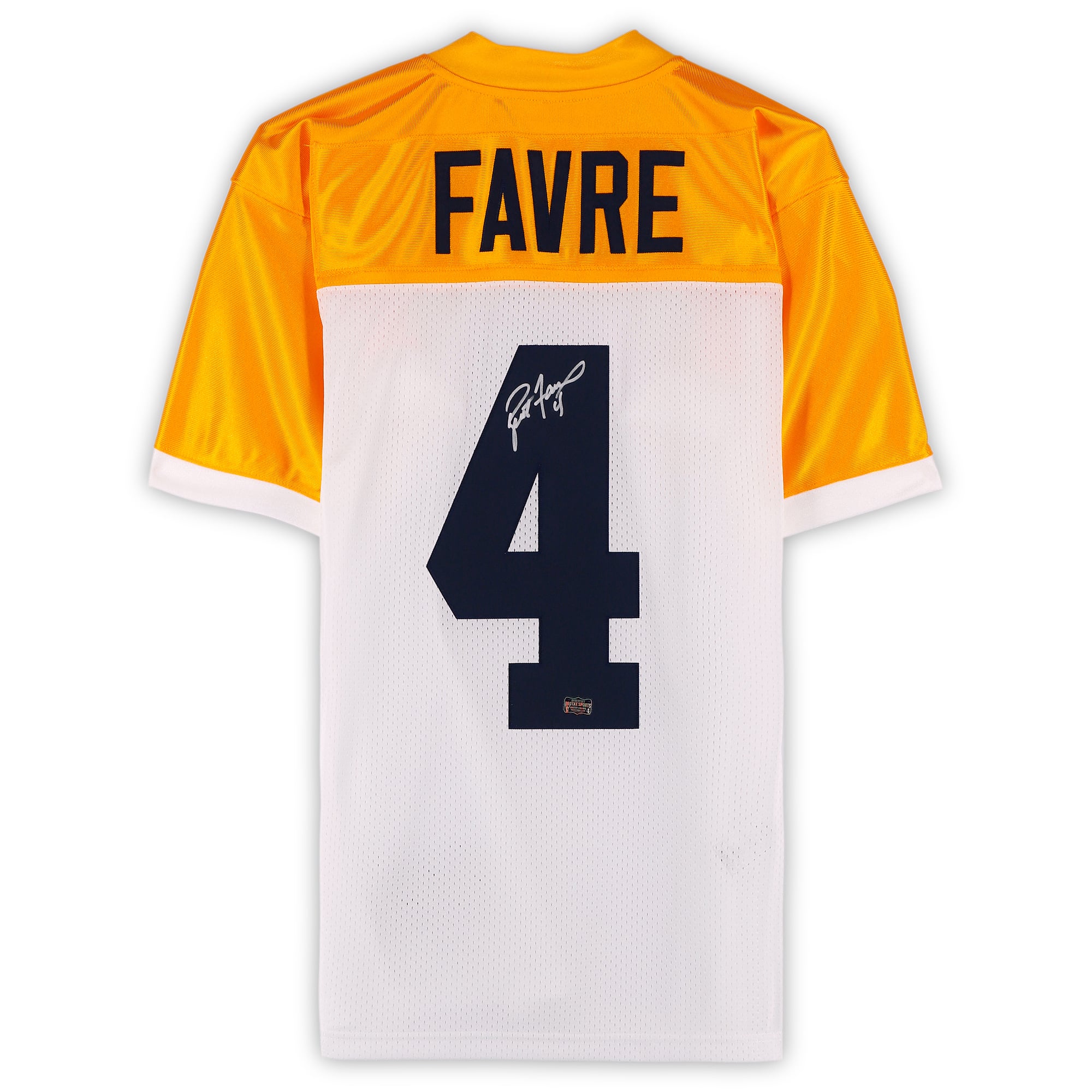 Maillot authentique Mitchell & Ness blanc autographié de Brett Favre (Green Bay Packers), année 1994