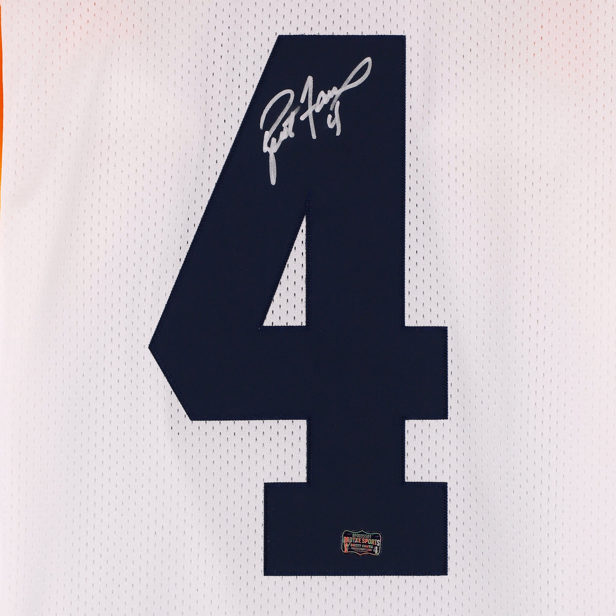 Maillot authentique Mitchell & Ness blanc autographié de Brett Favre (Green Bay Packers), année 1994