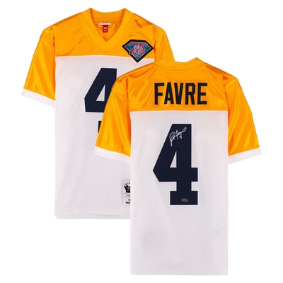 Brett Favre Green Bay Packers Autographed Fanatics Authentic White Mitchell & Ness 1994 Authentic Jersey 