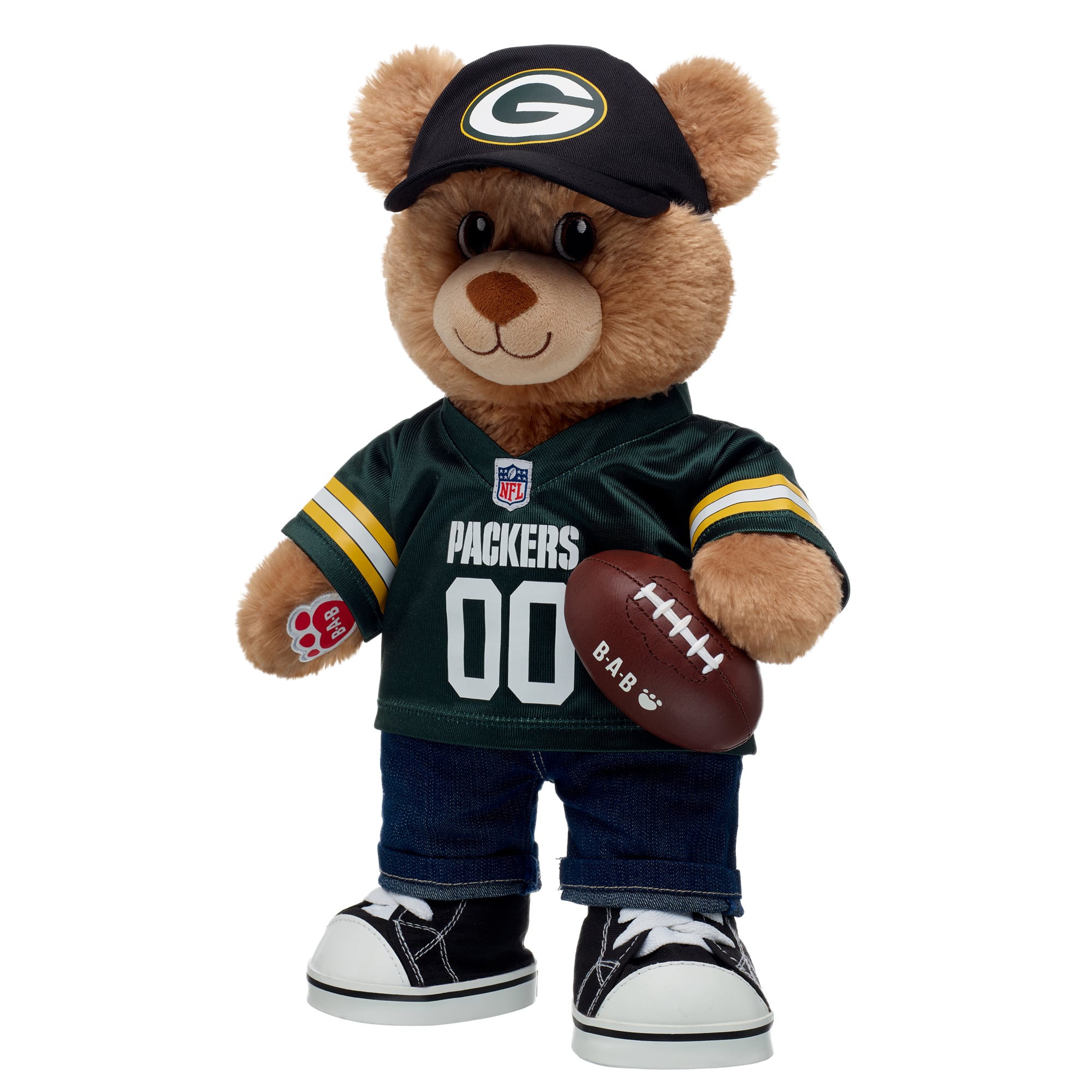 Build-A-Bear  Green Bay Packers Happy Hugs Teddy Bear Gift Set