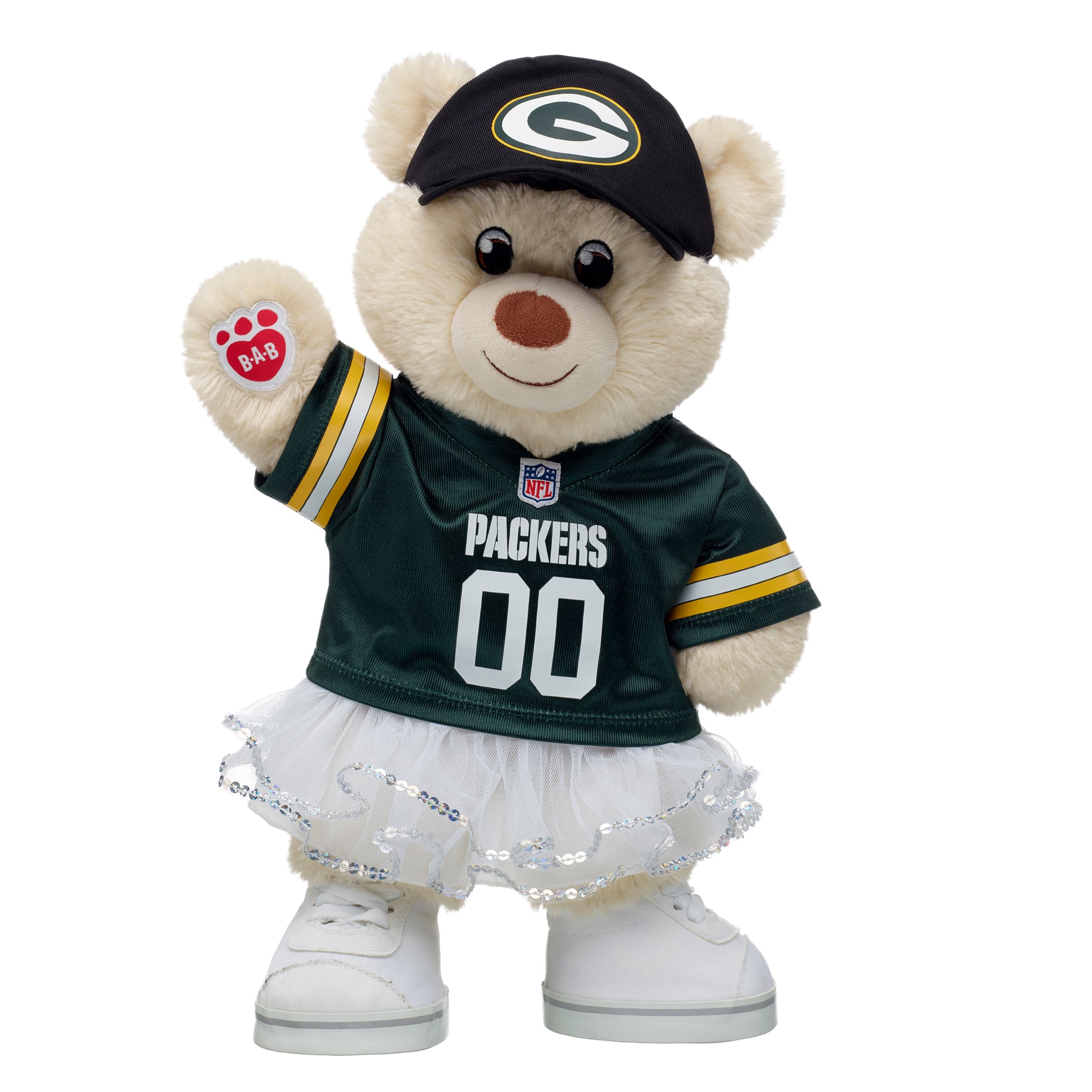 Ours en peluche Build-A-Bear Green Bay Packers Happy Hugs