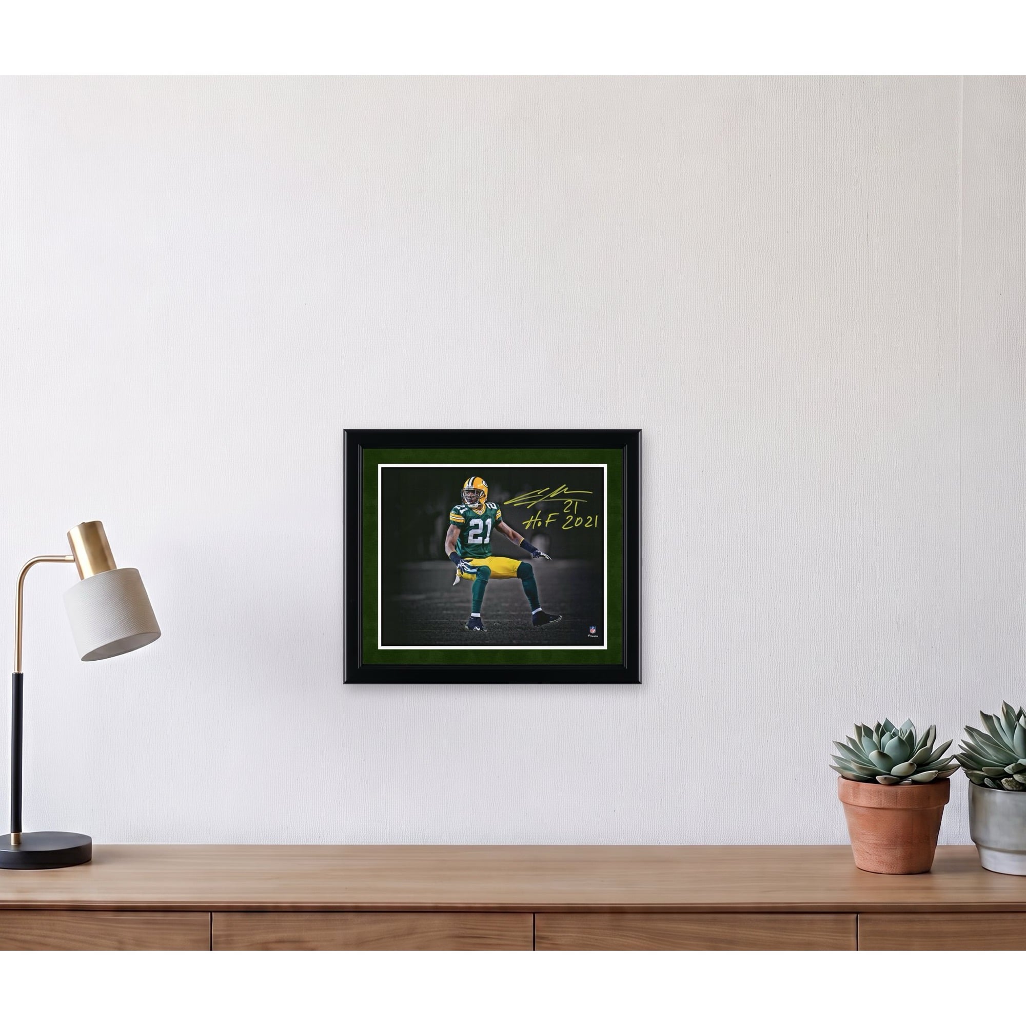 Photo Spotlight 11" x 14" autographiée par Charles Woodson des Green Bay Packers avec inscription « HOF 21 ».