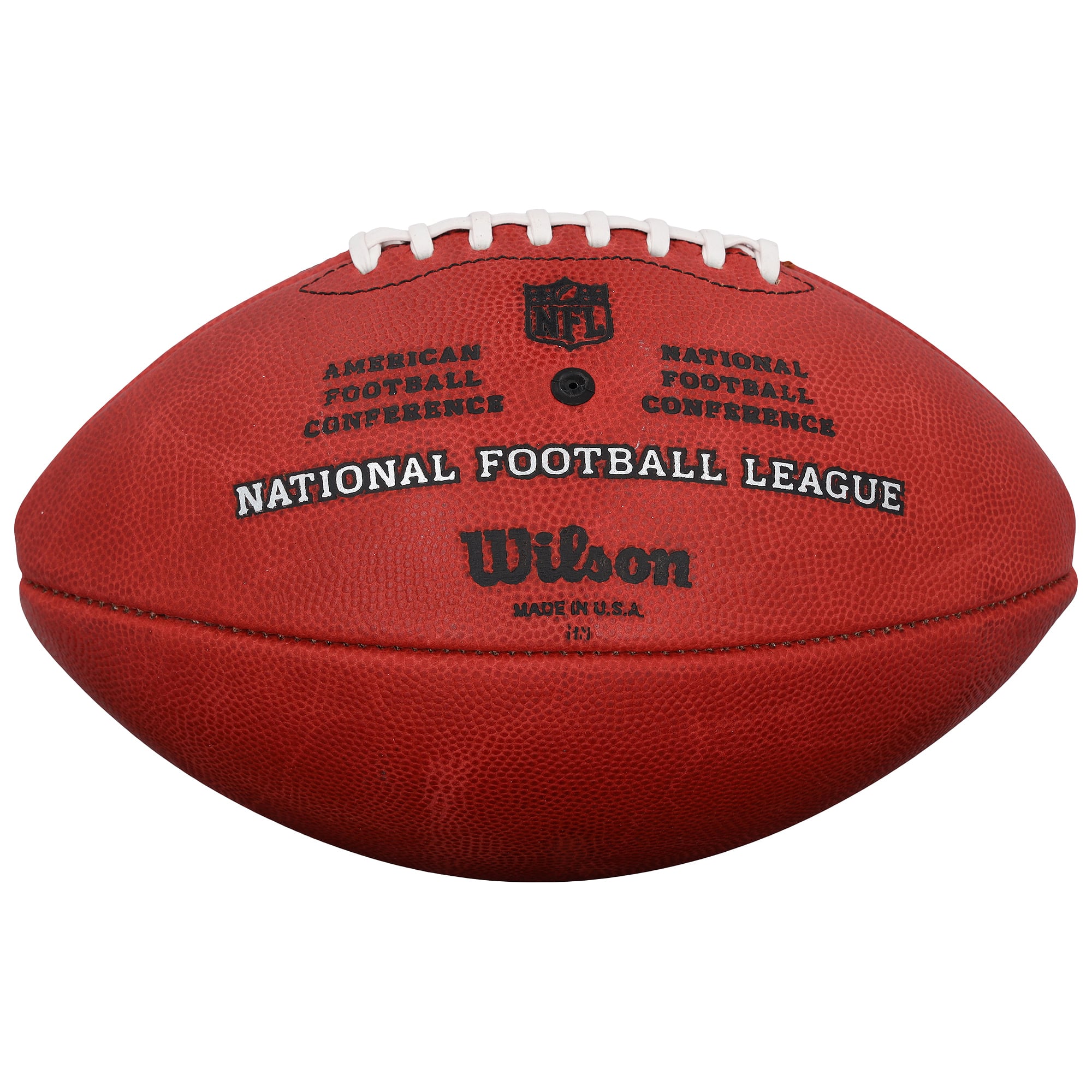 Ballon de football américain Duke en couleurs, autographié par Charles Woodson (Green Bay Packers), avec inscription « Champion du Super Bowl XLV ».