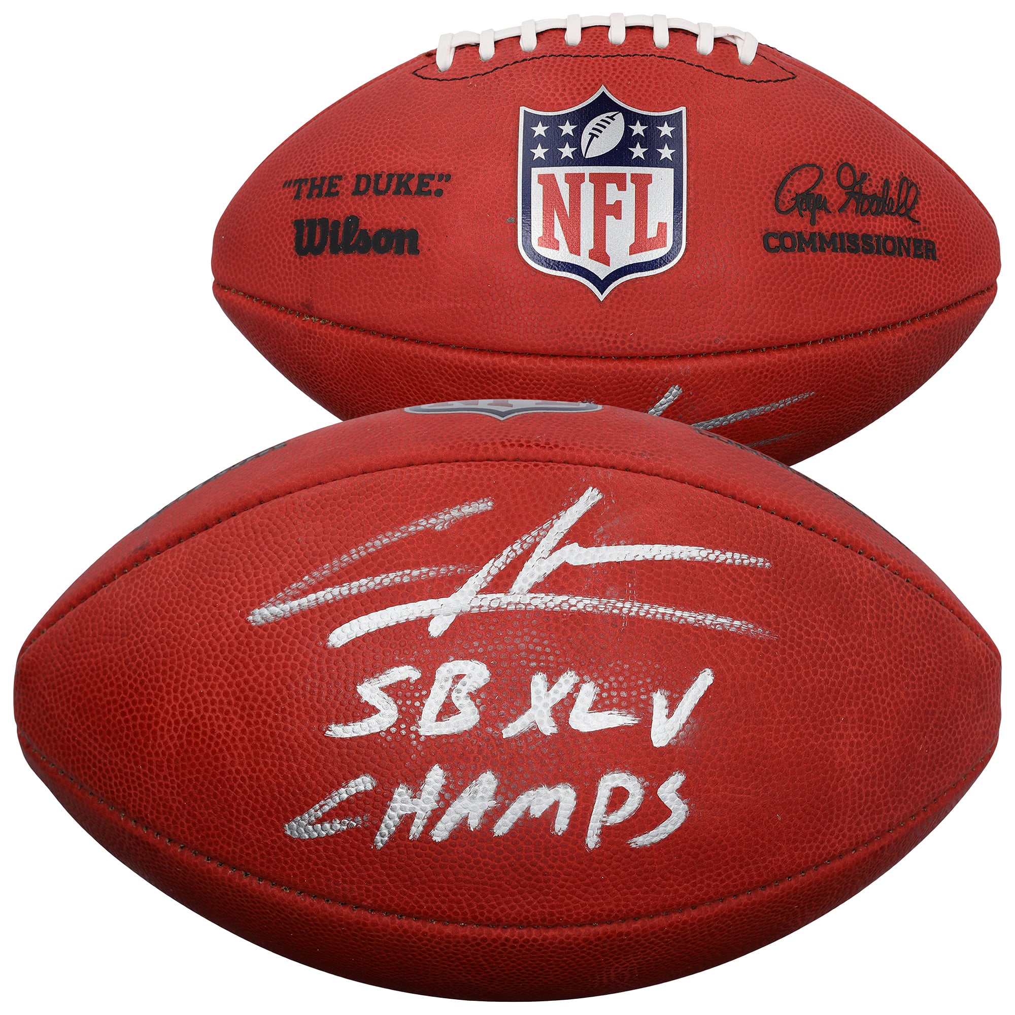 Charles Woodson Green Bay Packers Autographed Duke Full Color Football with "SB XLV Champ" Inscription