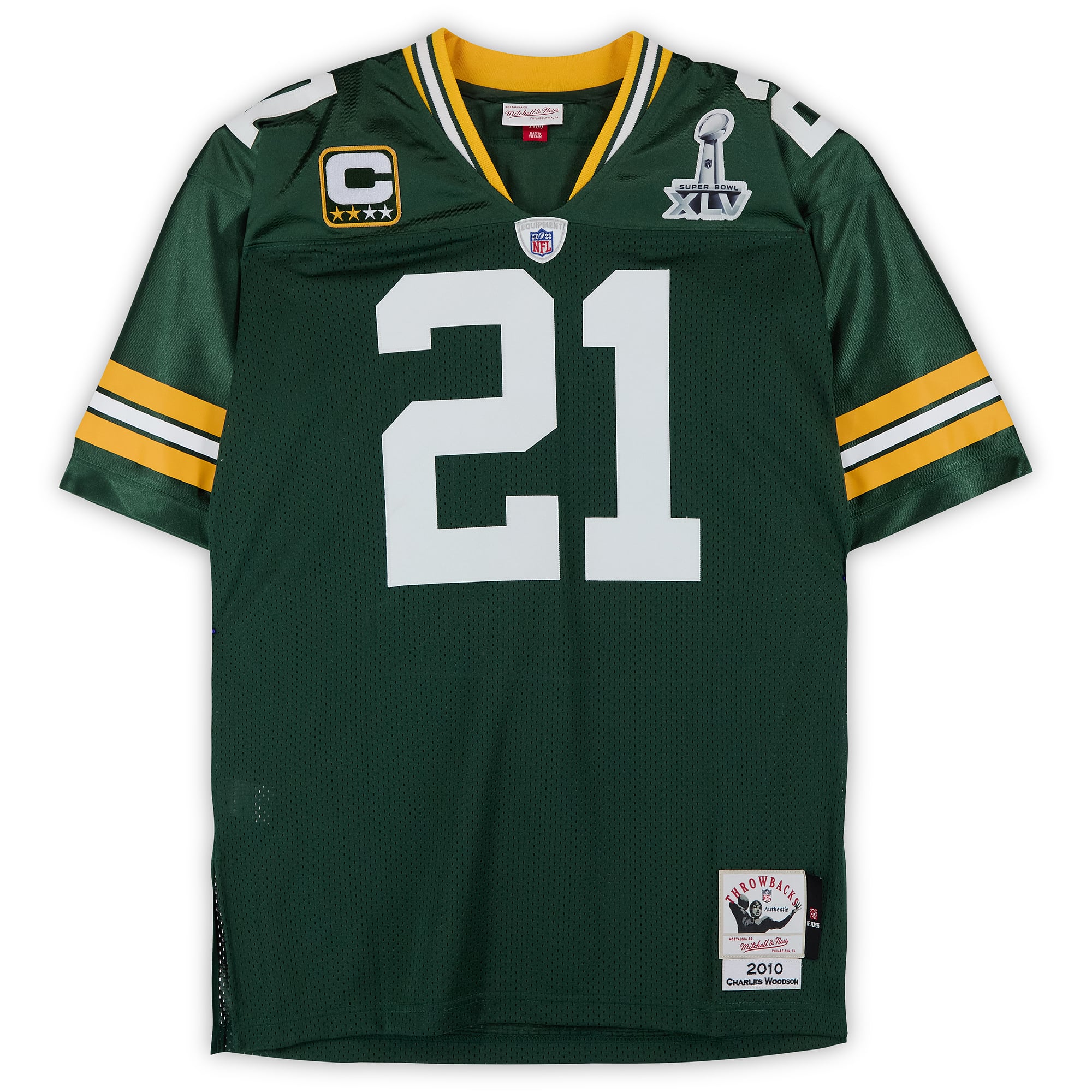 Charles Woodson Green Bay Packers Autographed Green Mitchell & Ness Authentic Jersey with "SB XLV Champ" Inscription