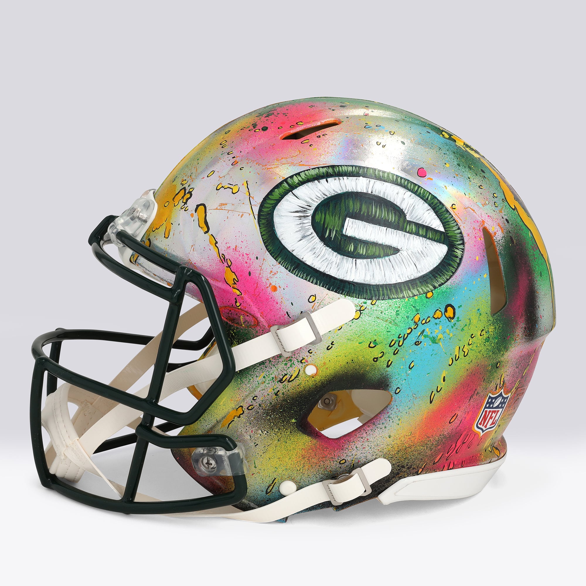 Casque Riddell Speed ​​Authentic autographié par Charles Woodson (Green Bay Packers) - Illustration de Shawn Voelker - NF70444439
