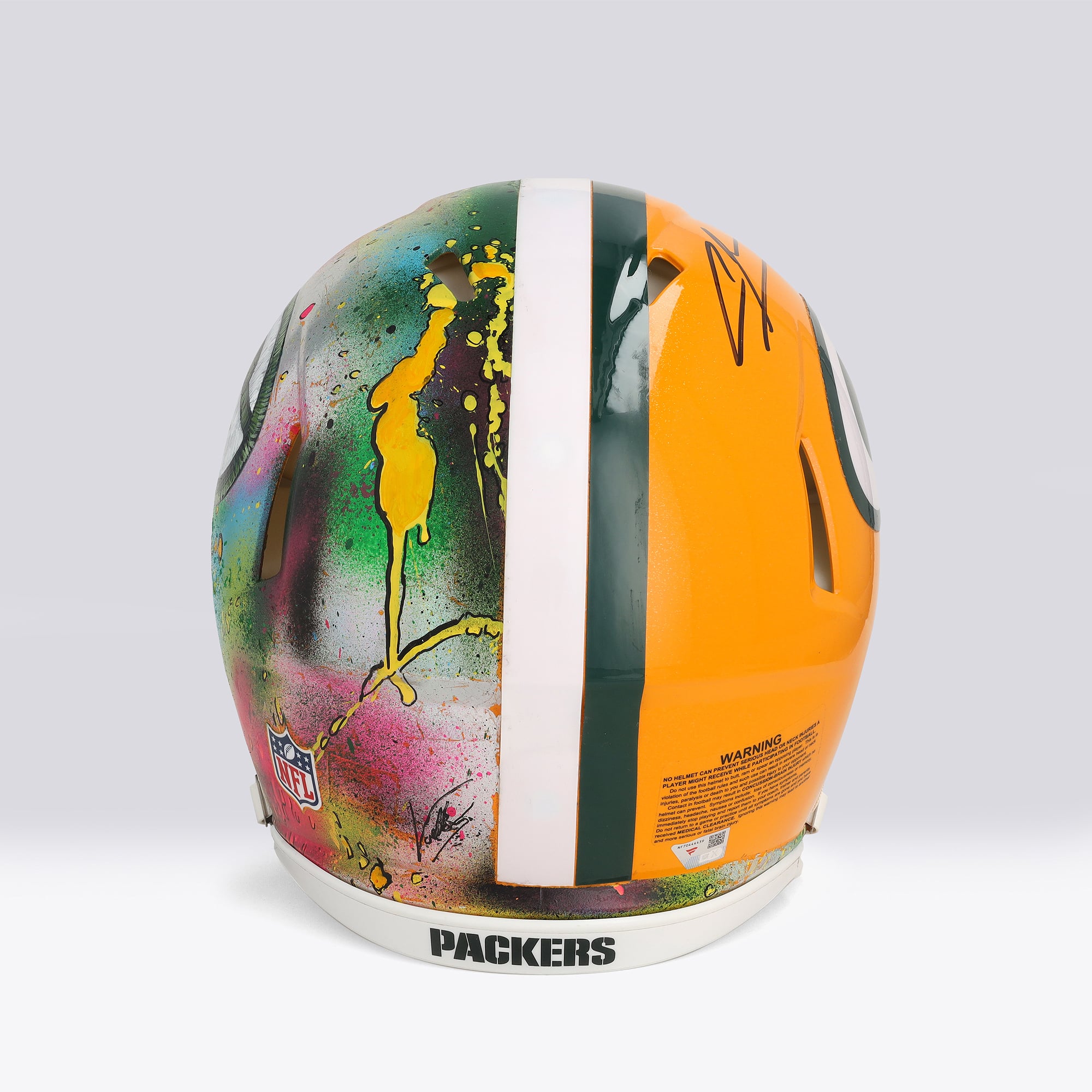 Casque Riddell Speed ​​Authentic autographié par Charles Woodson (Green Bay Packers) - Illustration de Shawn Voelker - NF70444439