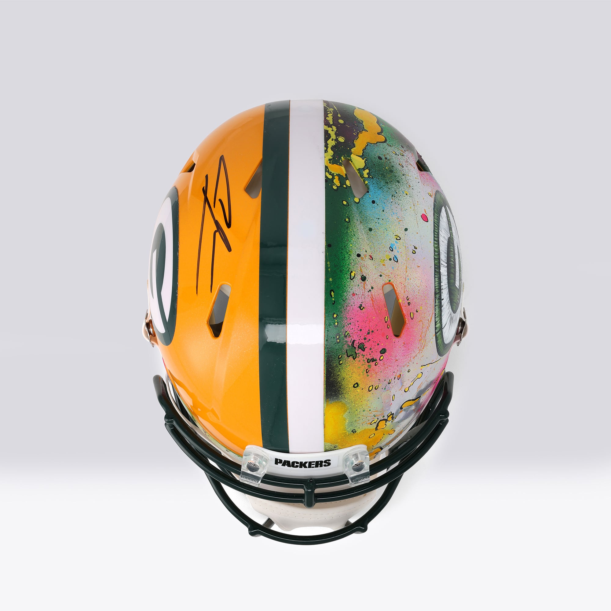Casque Riddell Speed ​​Authentic autographié par Charles Woodson (Green Bay Packers) - Illustration de Shawn Voelker - NF70444439