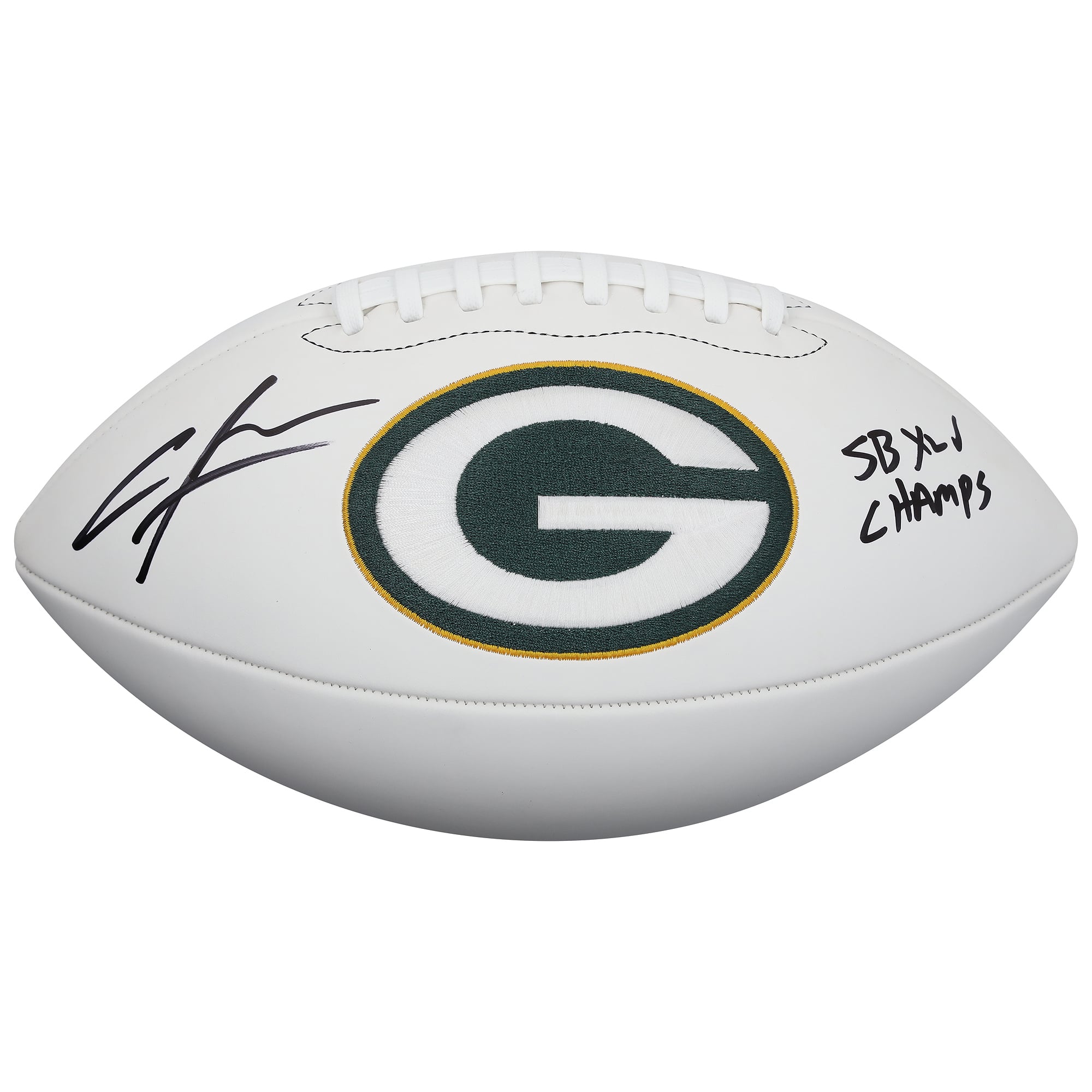 Charles Woodson Green Bay Packers Autographed Wilson White Panel Football with "SB XLV Champ" Inscription