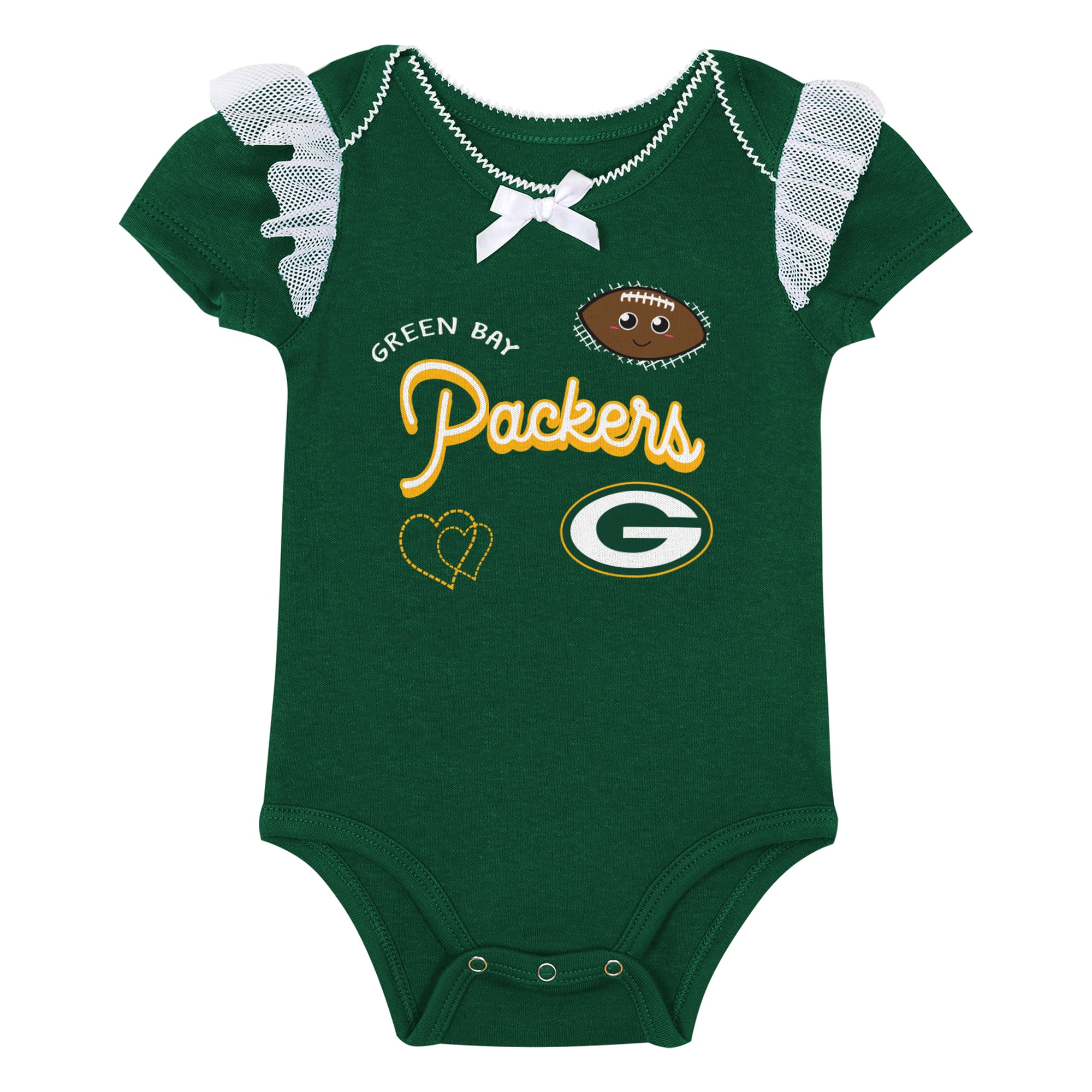 Ensemble body et jupe imprimé cœurs fondus Green Bay Packers vert chasseur pour nouveau-né