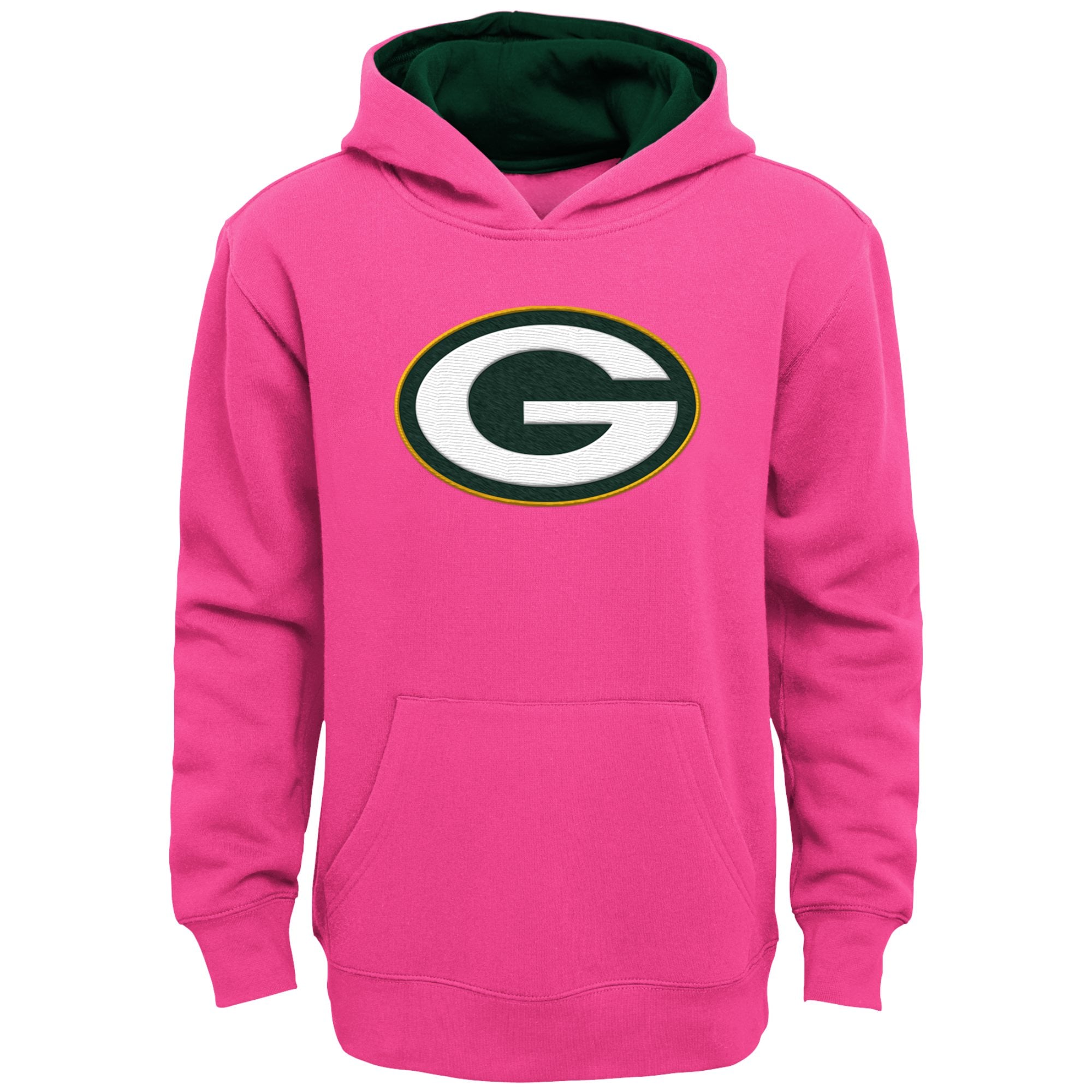Girls Youth Pink Green Bay Packers Prime Hoodie
