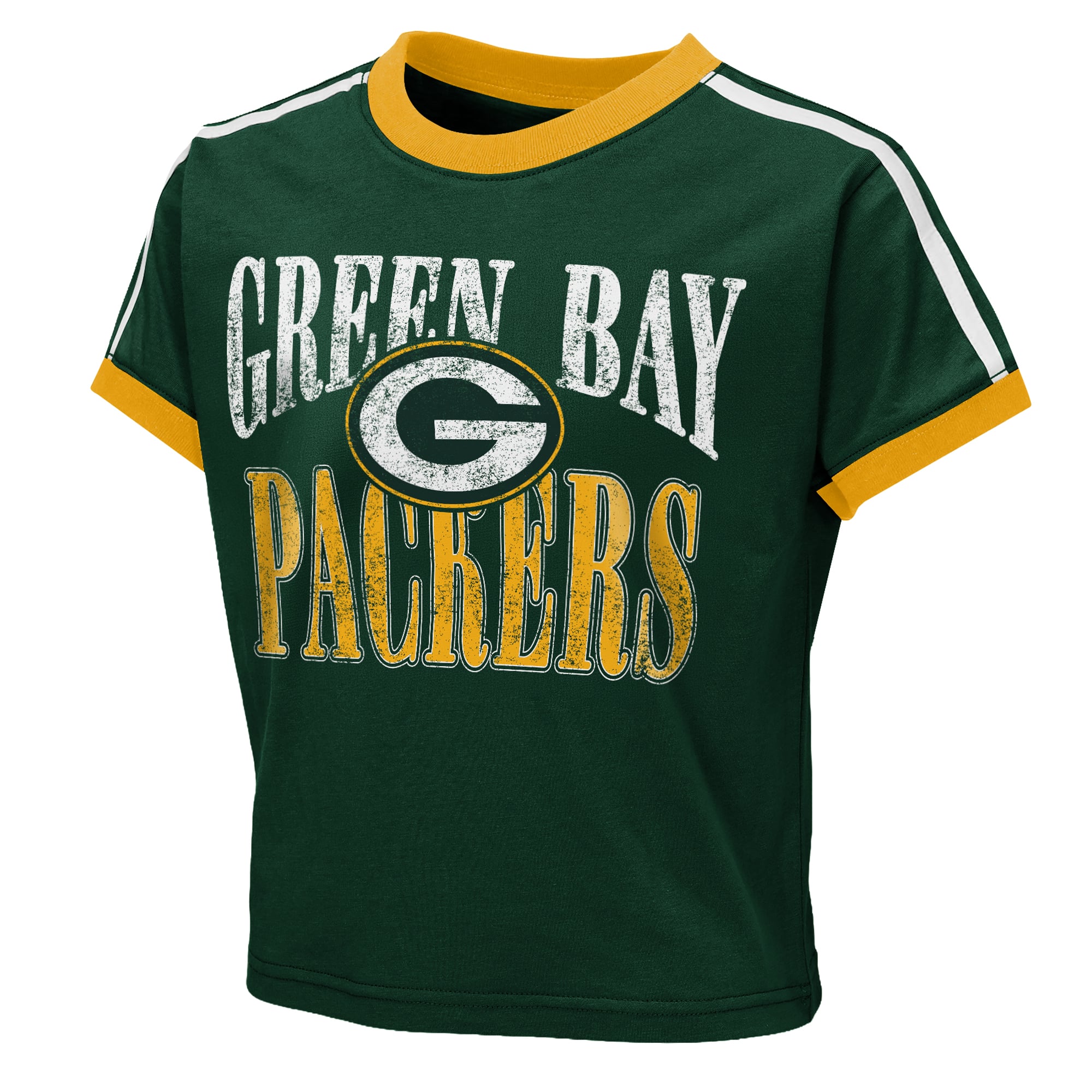T-shirt court à col rond vert Green Bay Packers pour bébé, par Erin Andrews, jeunes filles.