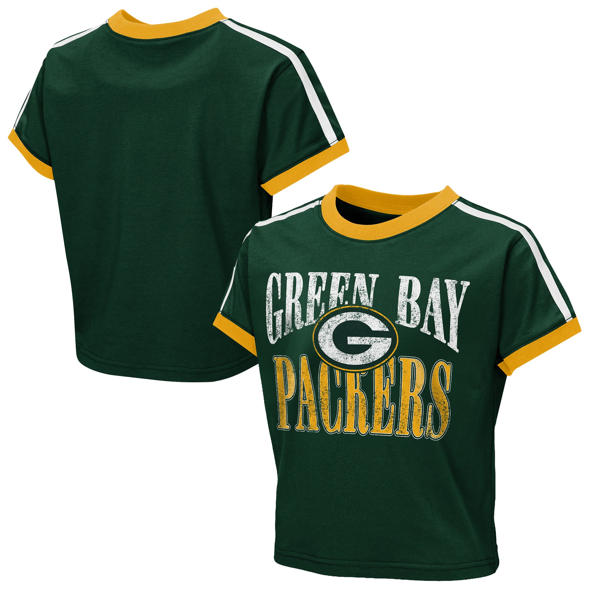 T-shirt court à col rond vert Green Bay Packers pour bébé, par Erin Andrews, jeunes filles.