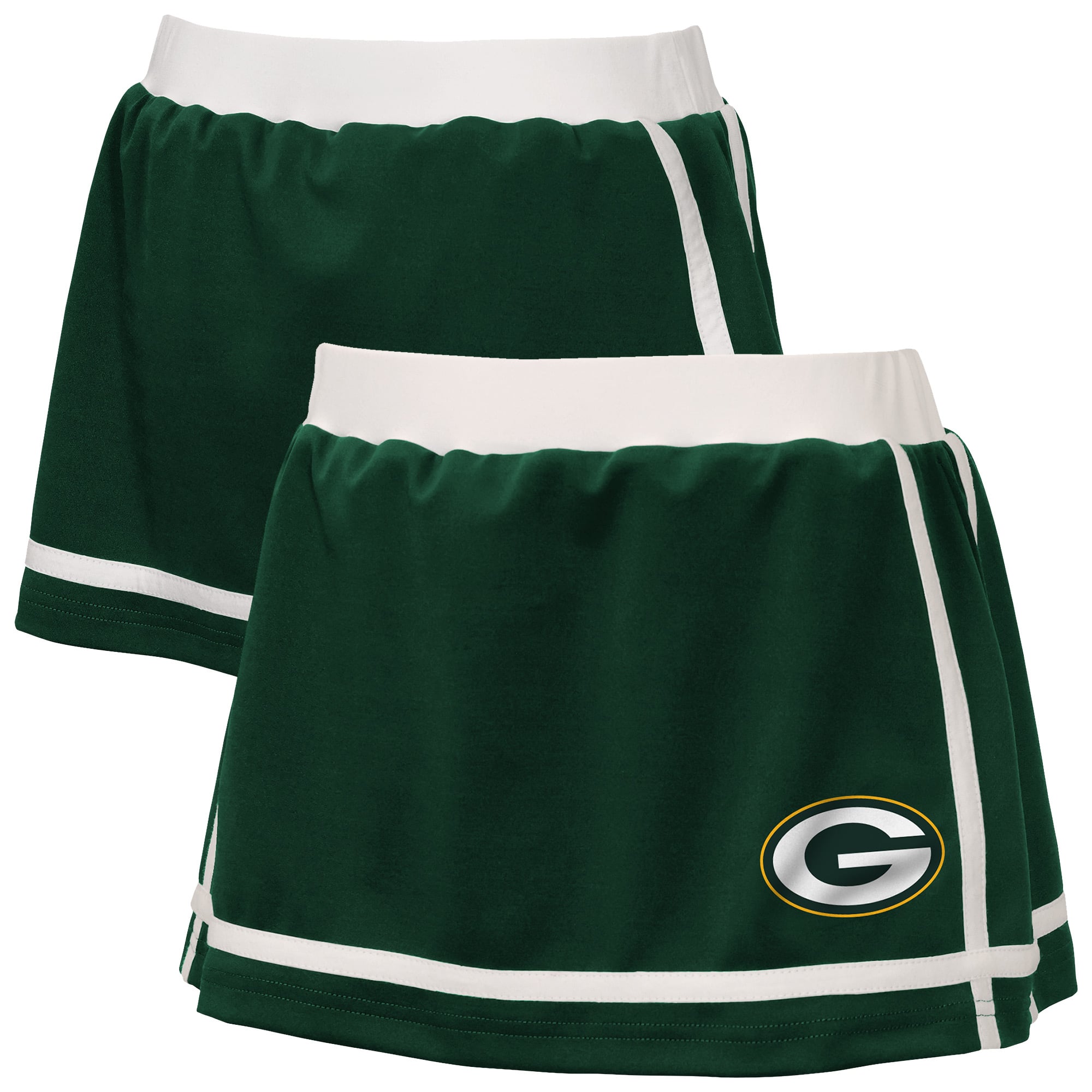 Vêtements pour jeunes filles par Erin Andrews - Jupe-short rayée verte des équipes spéciales Green Bay Packers