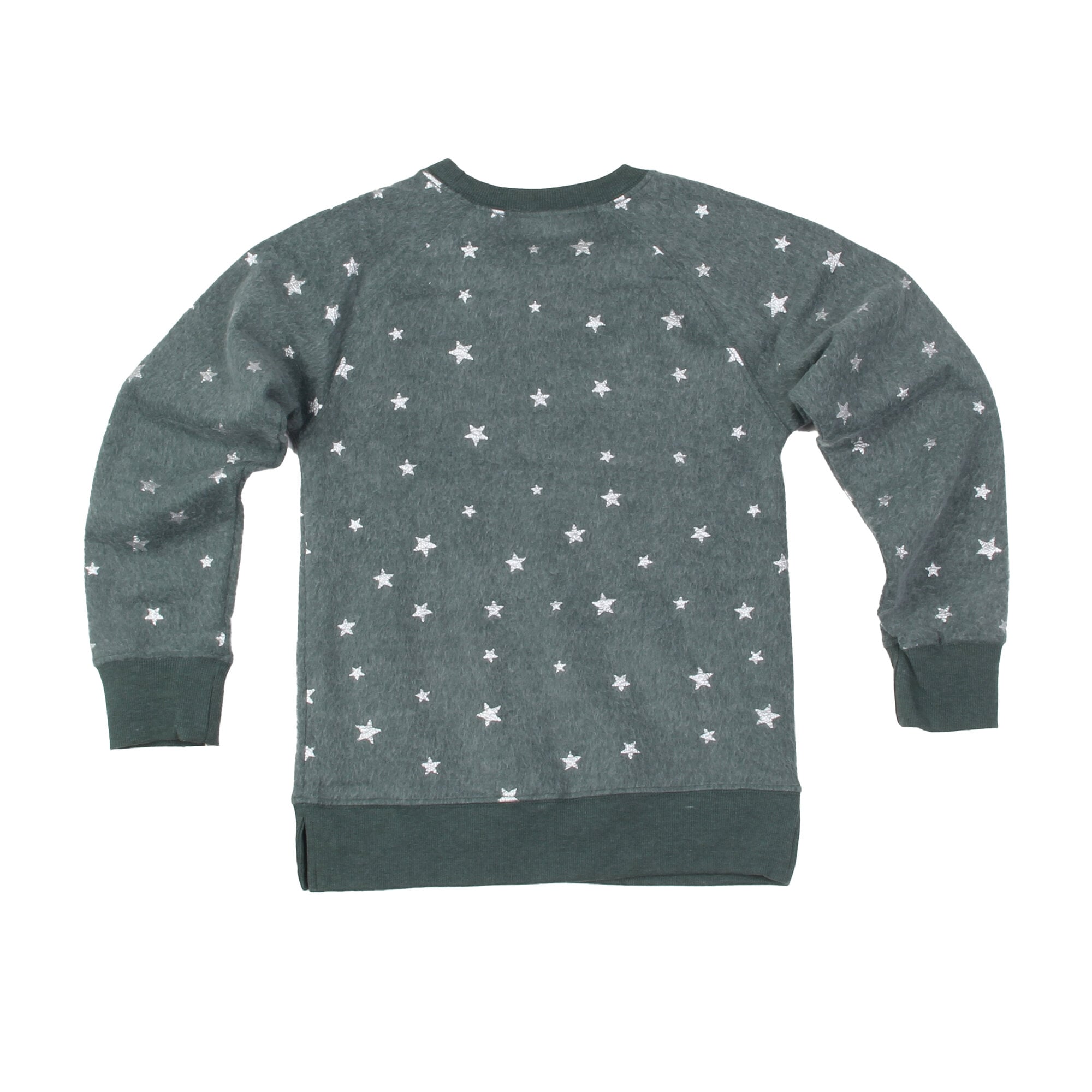 Girls Youth Wes & Willy Green Bay Packers Shimmer Star Reverse Sweatshirt