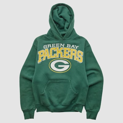 Green Bay Packers 2000s Hooded Pullover Sweatshirt - Green - Yth M by Fanatics Real Vintage