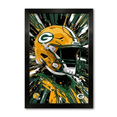 Green Bay Packers 27" x 39" Framed Football Helmet Hyper Speed Art Print