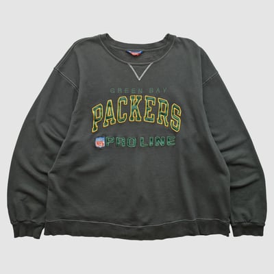 Green Bay Packers Champion 2000s Pullover Sweatshirt - Black - XL by Fanatics Real Vintage