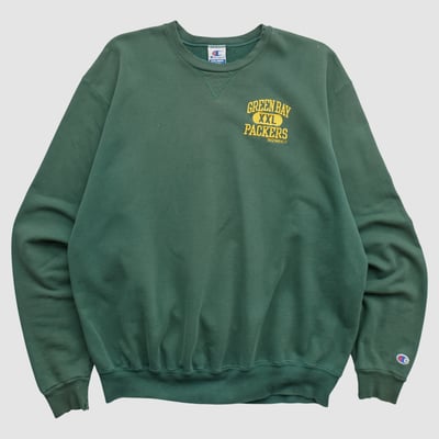 Green Bay Packers Champion 90s Pullover Sweatshirt - Green - XL by Fanatics Real Vintage