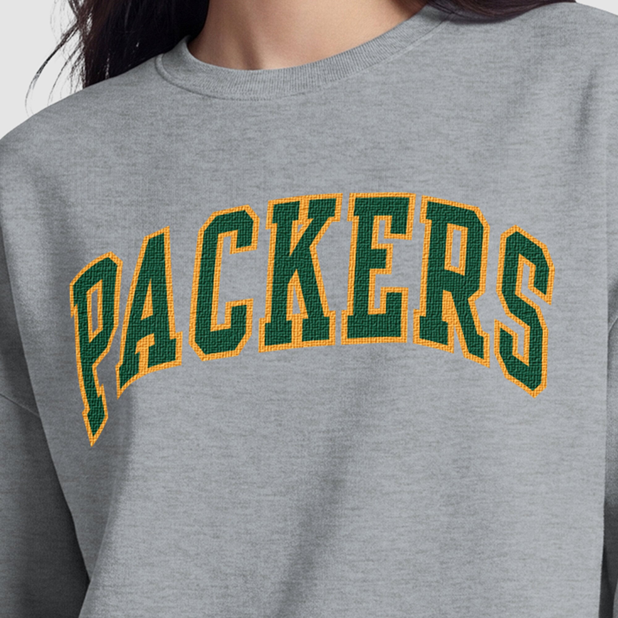 Sweat-shirt Green Bay Packers Champion pour femme, doublure contrastée - Gris chiné