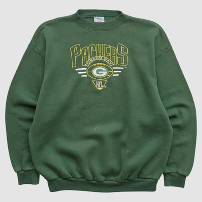Green Bay Packers Logo 7 90s Pullover Sweatshirt - Green - M by Fanatics Real Vintage
