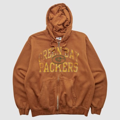 Green Bay Packers Majestic 2010s Hooded Full Zip Sweatshirt - Clay - M by Fanatics Real Vintage