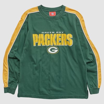 Green Bay Packers NFL 2000s Long Sleeve T-shirt - Green - S by Fanatics Real Vintage