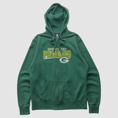 Green Bay Packers NFL 2010s Hooded Full Zip Sweatshirt - Green - S by Fanatics Real Vintage