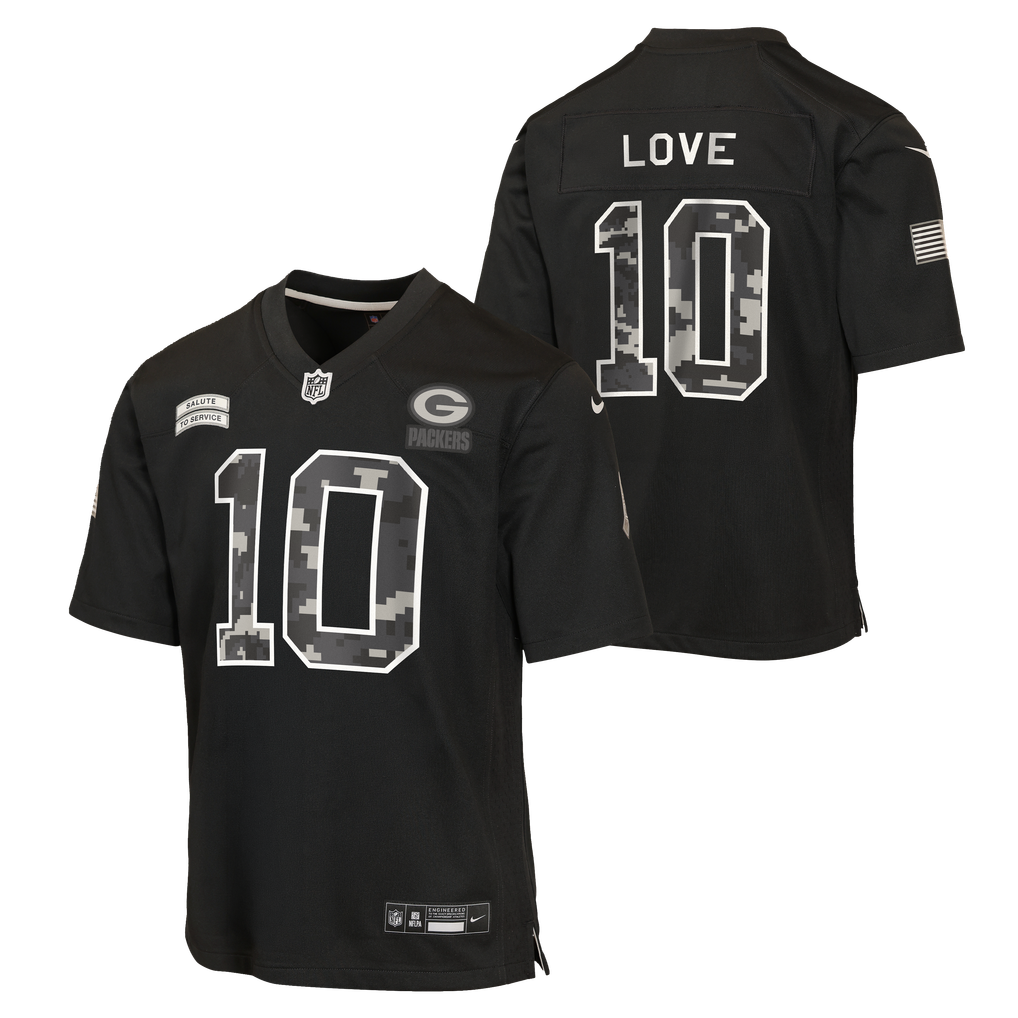 Green Bay Packers Nike 2026 Salute To Service Jersey - Jordan Love - Youth