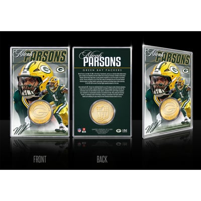 Micah Parsons Green Bay Packers Highland Mint  Limited Edition Bronze Coin Card with Acrylic Holder