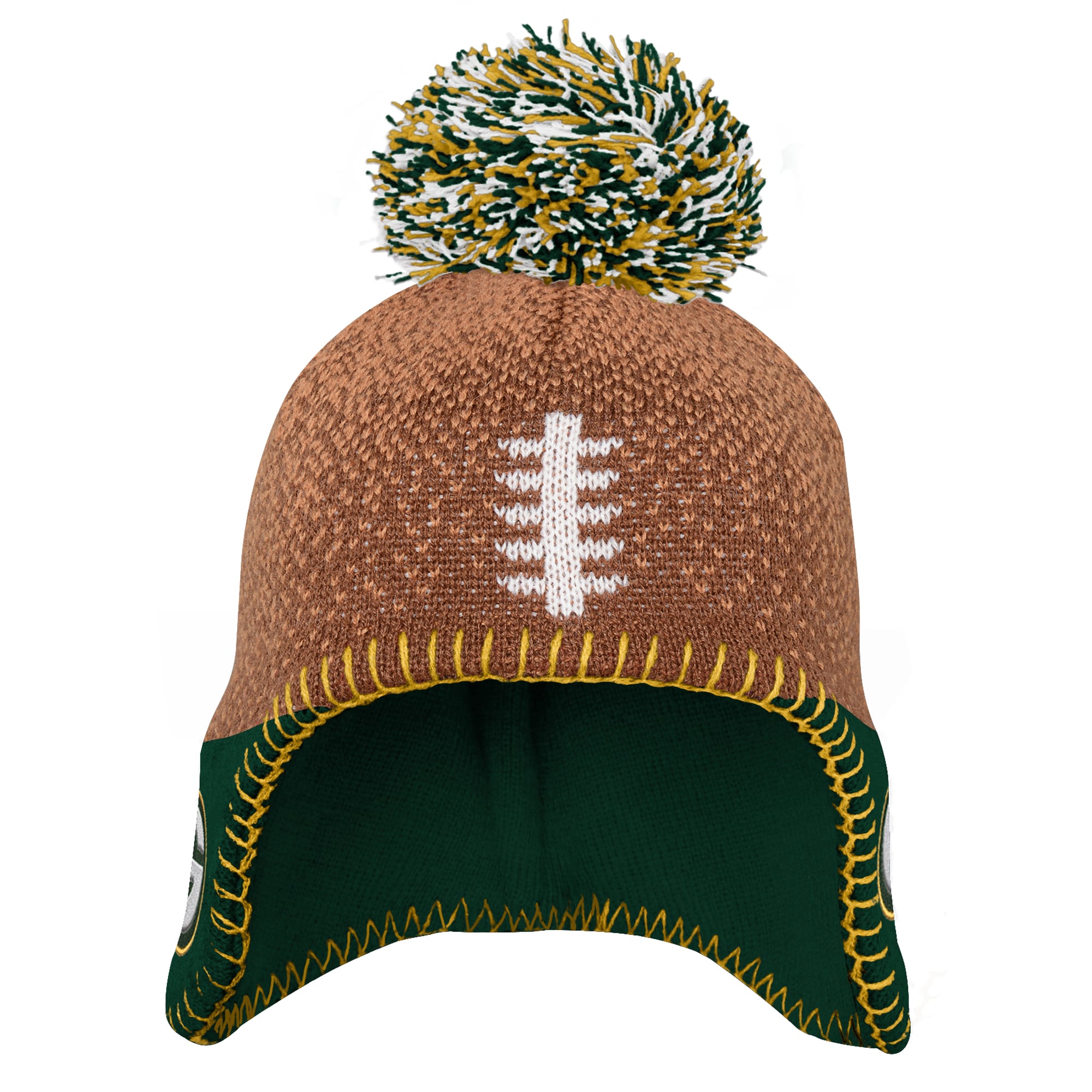 Bonnet tricoté marron à l'effigie des Green Bay Packers pour bébé