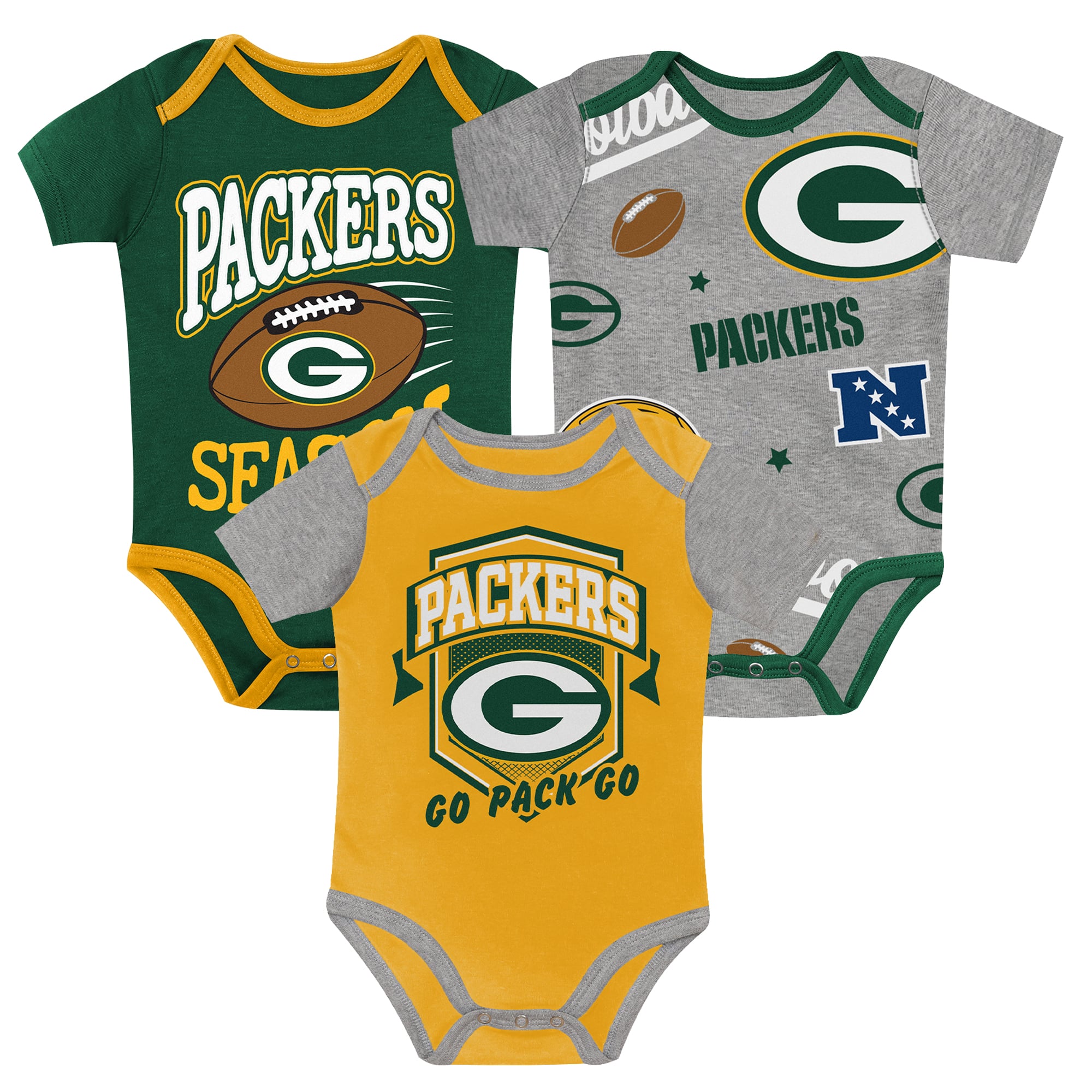 Ensemble de body 3 pièces pour bébé Outerstuff Green Bay Packers, choix premier tour