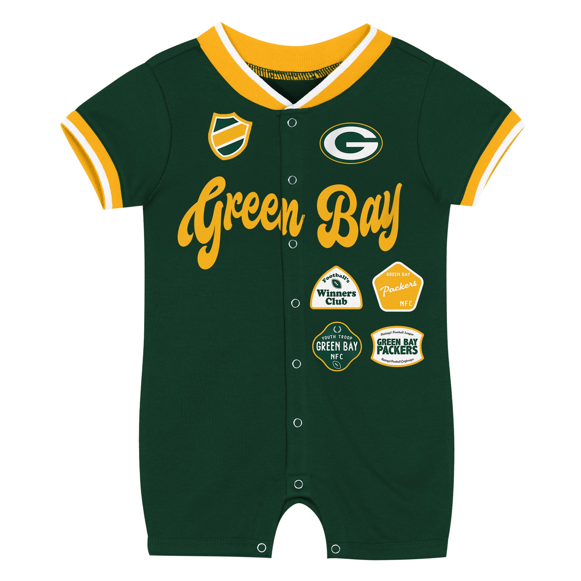 Infant Outerstuff Green Bay Packers Pinch Romper