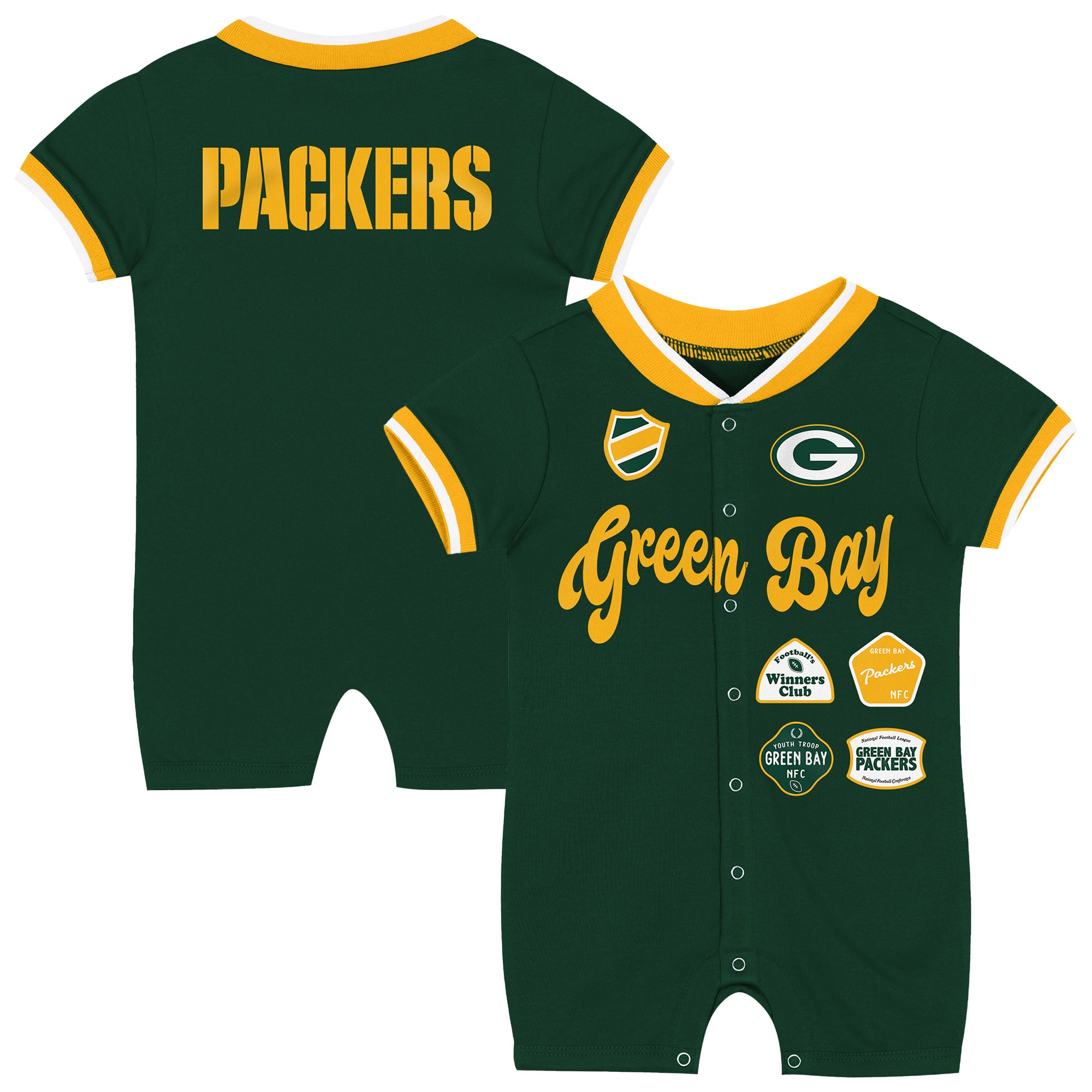Infant Outerstuff Green Bay Packers Pinch Romper