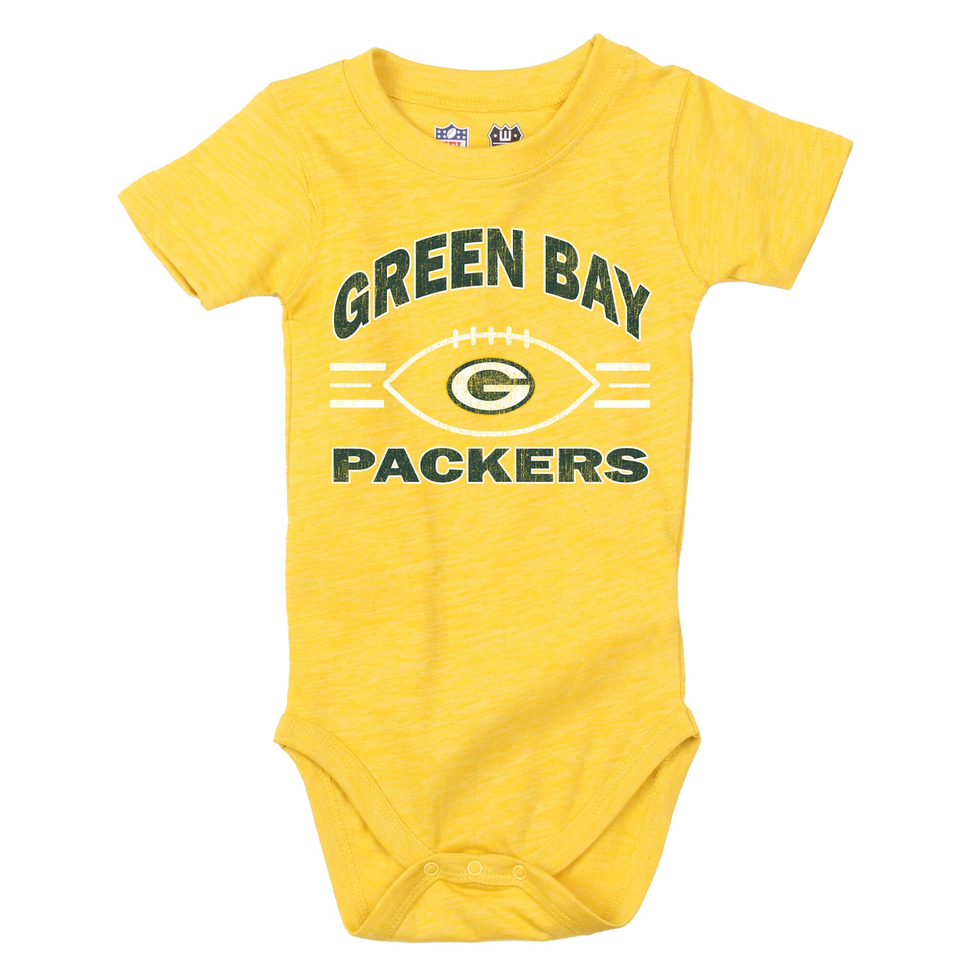 Ensemble body et short bébé Wes & Willy Gold/Green Green Bay Packers Cloudy Yard Hopper