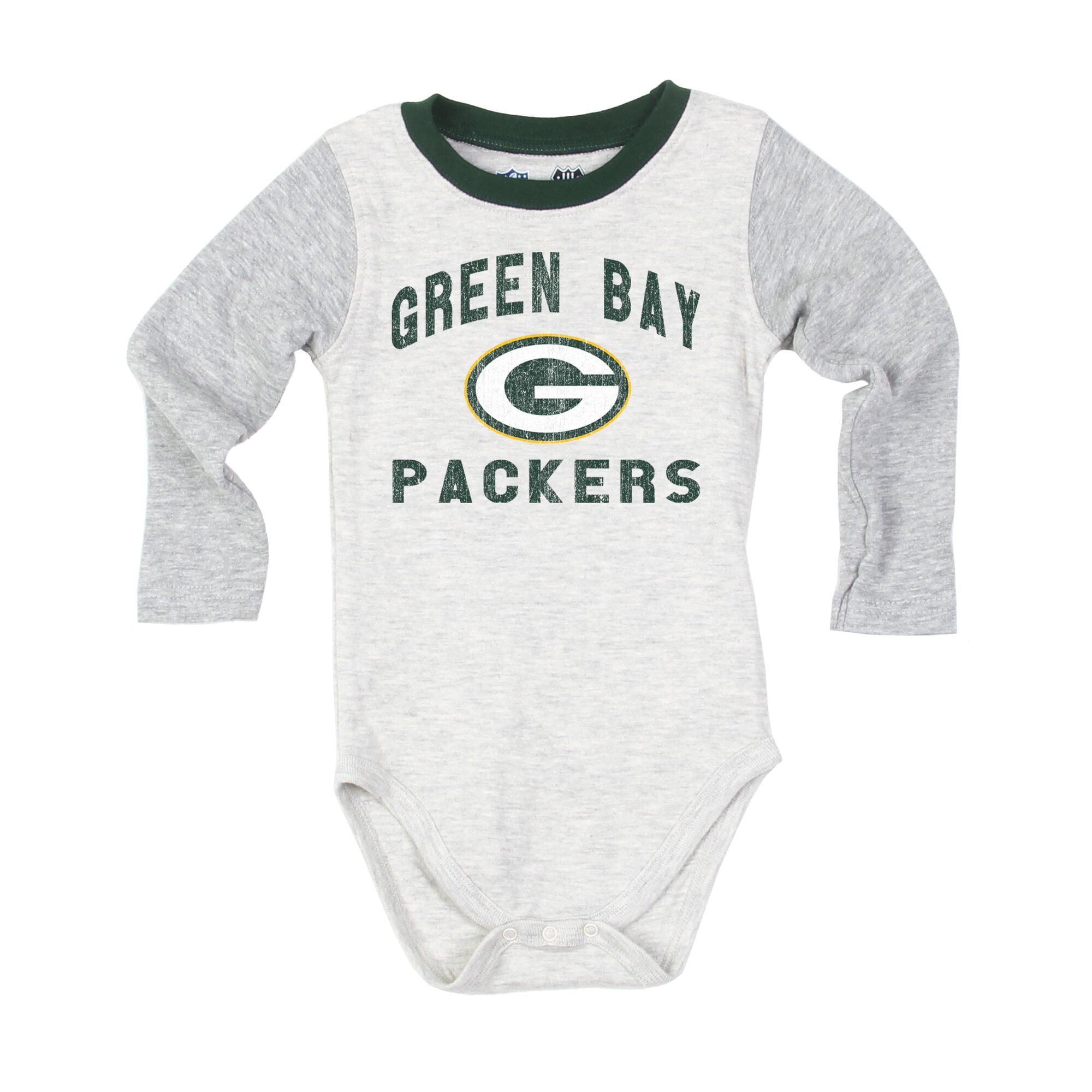 Ensemble body à manches longues et pantalon pour bébé Wes & Willy Heather Gray Green Bay Packers Jie Hopper
