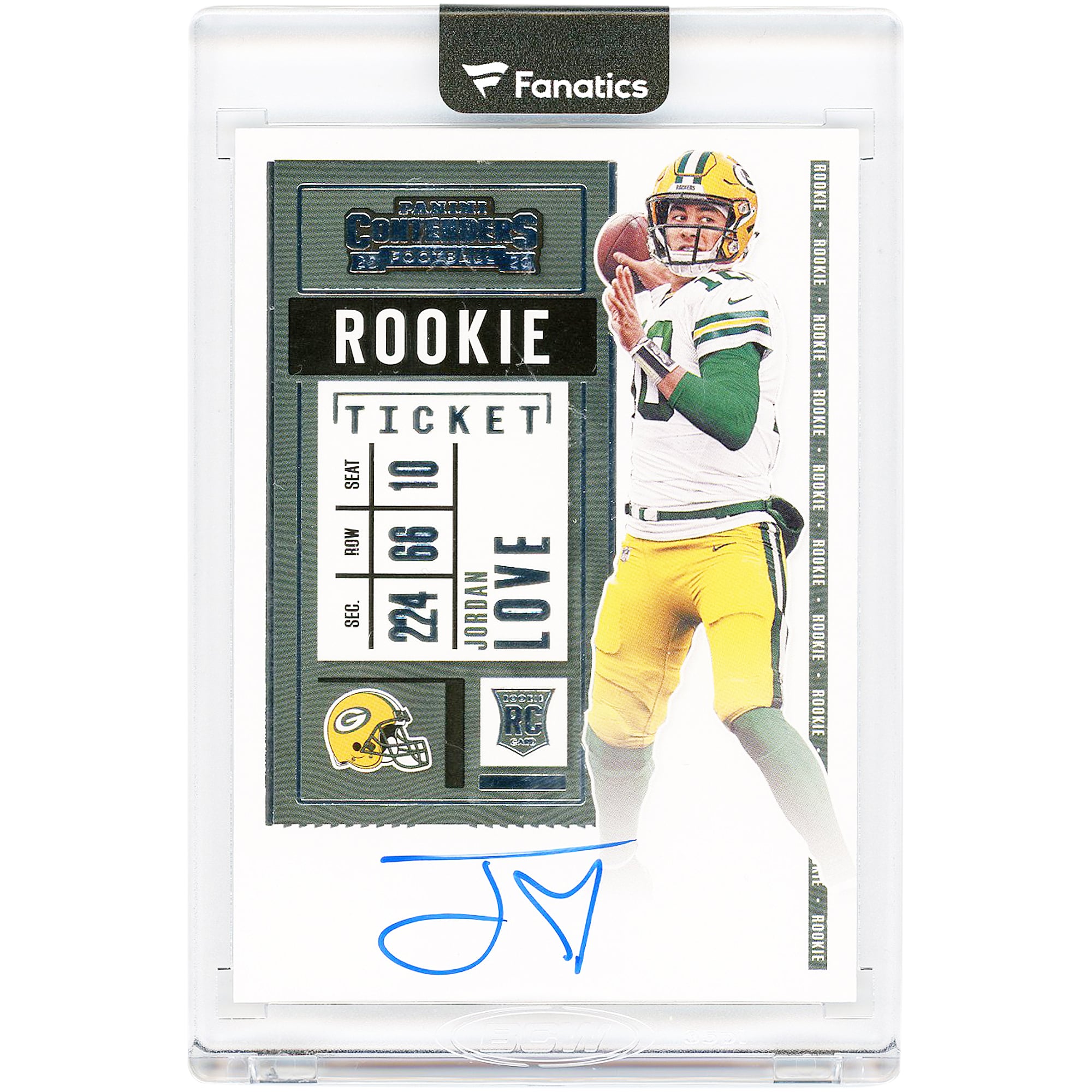 Jordan Love Green Bay Packers Autographed 2020 Panini Contenders Rookie Ticket #111 Rookie Card