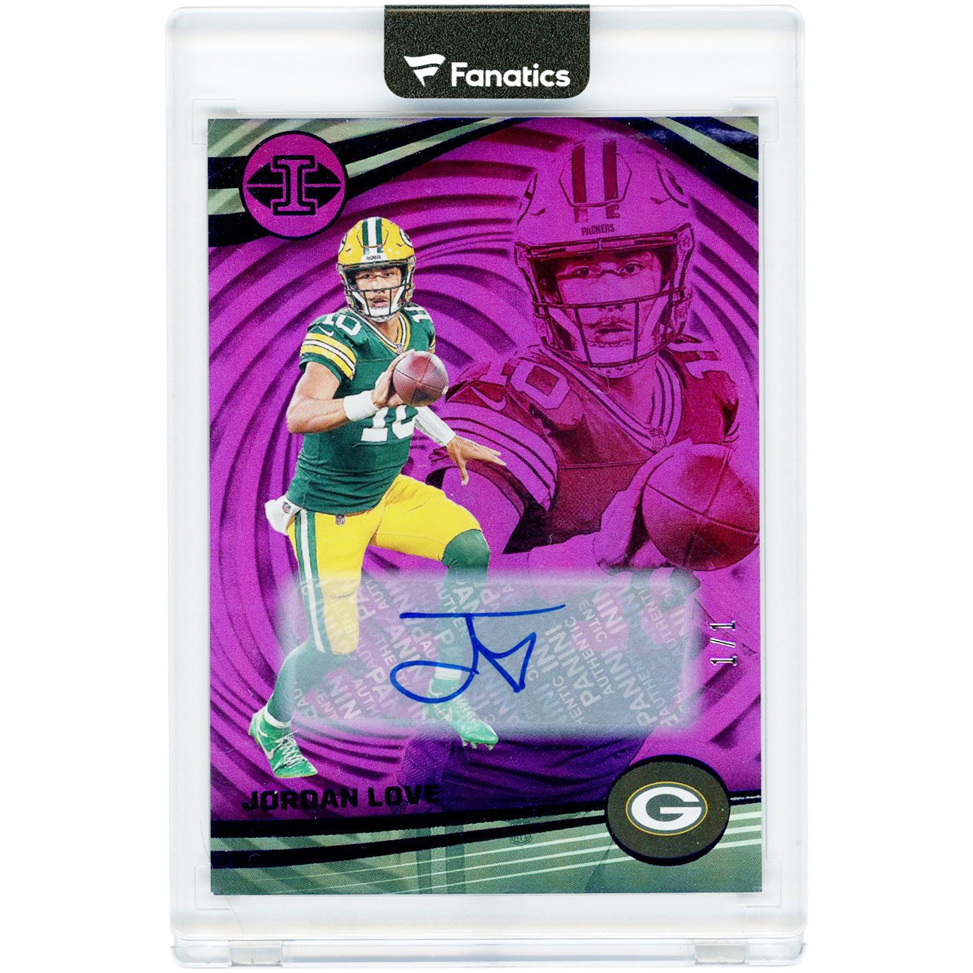 Jordan Love Green Bay Packers Autographed 2023 Panini Illusions Purple #39 #1/1 Card